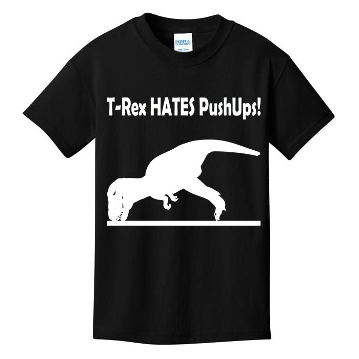 T-Rex Hates Push-Ups Kids T-Shirt