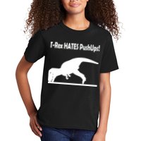 T-Rex Hates Push-Ups Kids T-Shirt