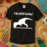 T-Rex Hates Push-Ups Kids T-Shirt