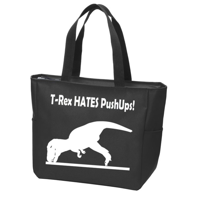 T-Rex Hates Push-Ups Zip Tote Bag