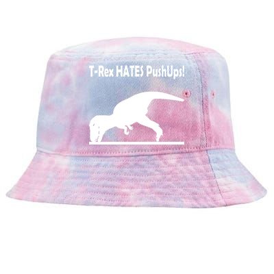 T-Rex Hates Push-Ups Tie-Dyed Bucket Hat