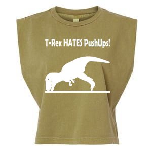 T-Rex Hates Push-Ups Garment-Dyed Women's Muscle Tee