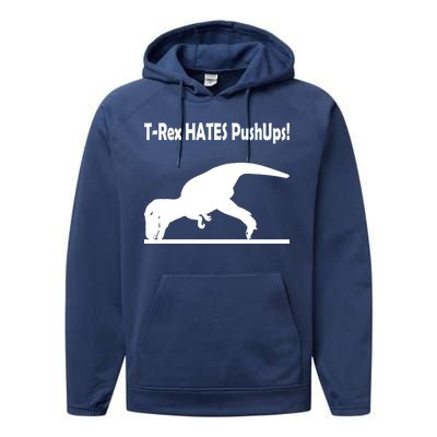 T-Rex Hates Push-Ups Performance Fleece Hoodie