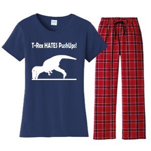 T-Rex Hates Push-Ups Women's Flannel Pajama Set