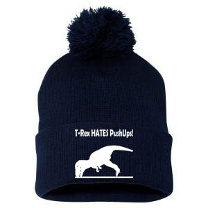 T-Rex Hates Push-Ups Pom Pom 12in Knit Beanie