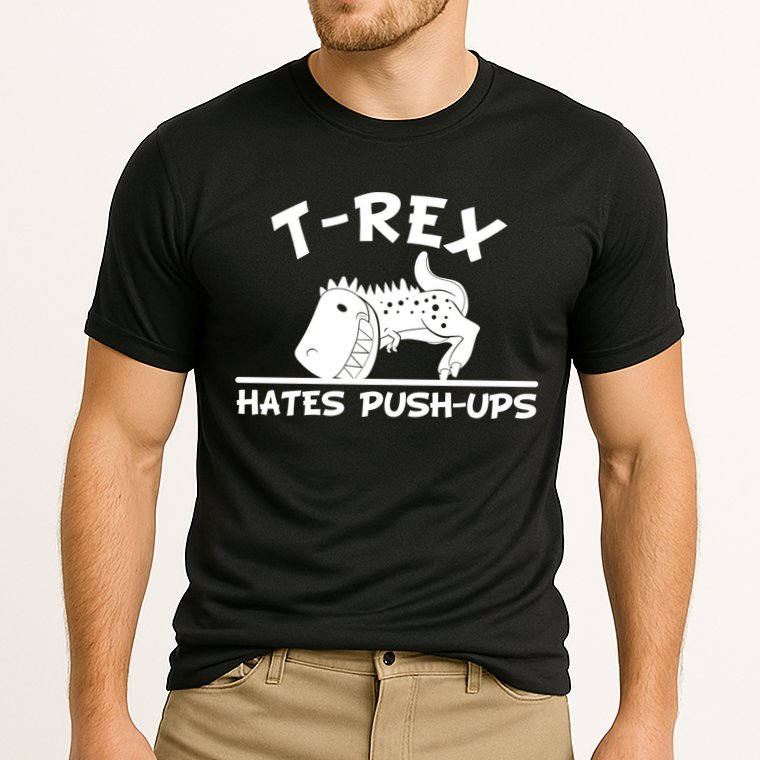 T-Rex Hates Push-Ups Funny Fitness Gym Design Performance Shirt