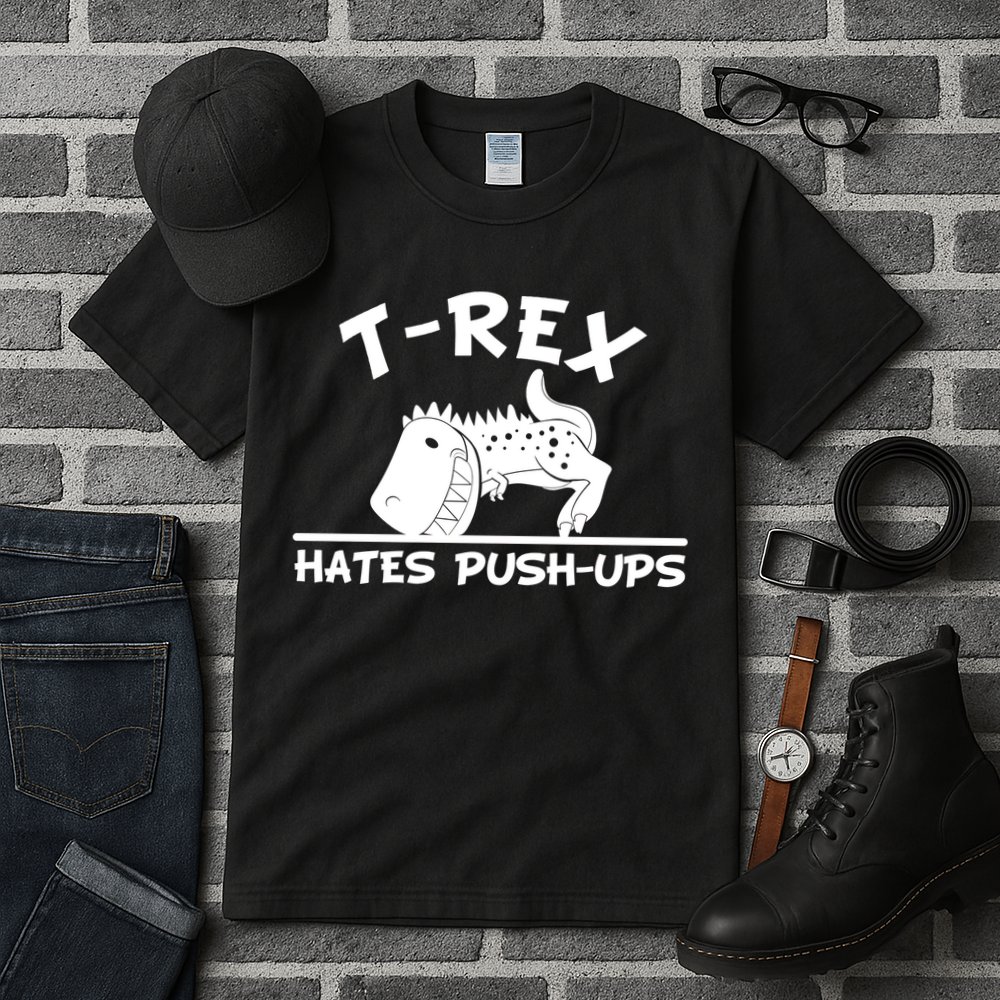 T-Rex Hates Push-Ups Funny Fitness Gym Design Tall T-Shirt