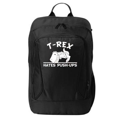 T-Rex Hates Push-Ups Funny Fitness Gym Design City Backpack