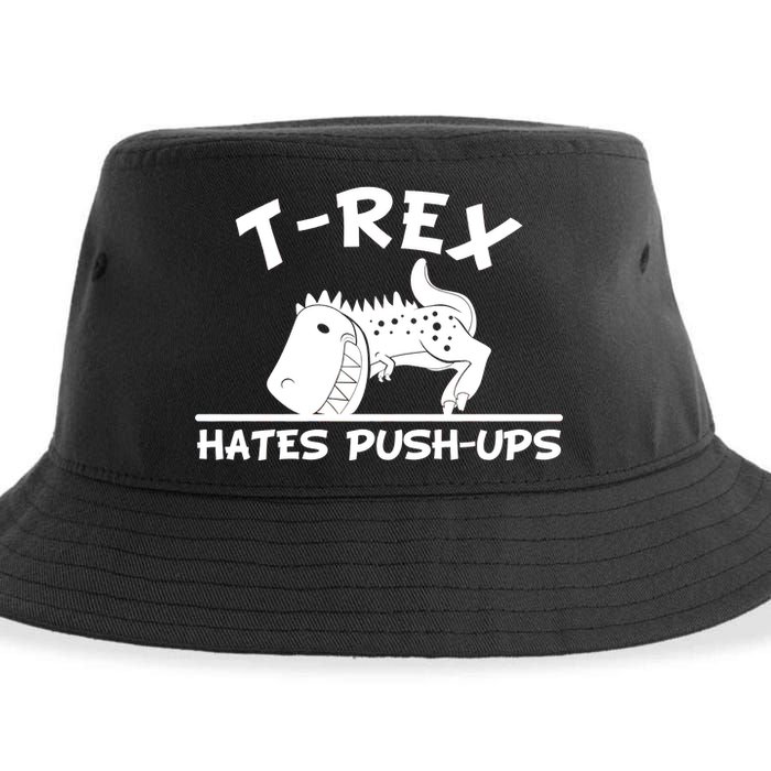 T-Rex Hates Push-Ups Funny Fitness Gym Design Sustainable Bucket Hat