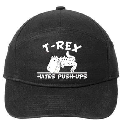 T-Rex Hates Push-Ups Funny Fitness Gym Design 7-Panel Snapback Hat