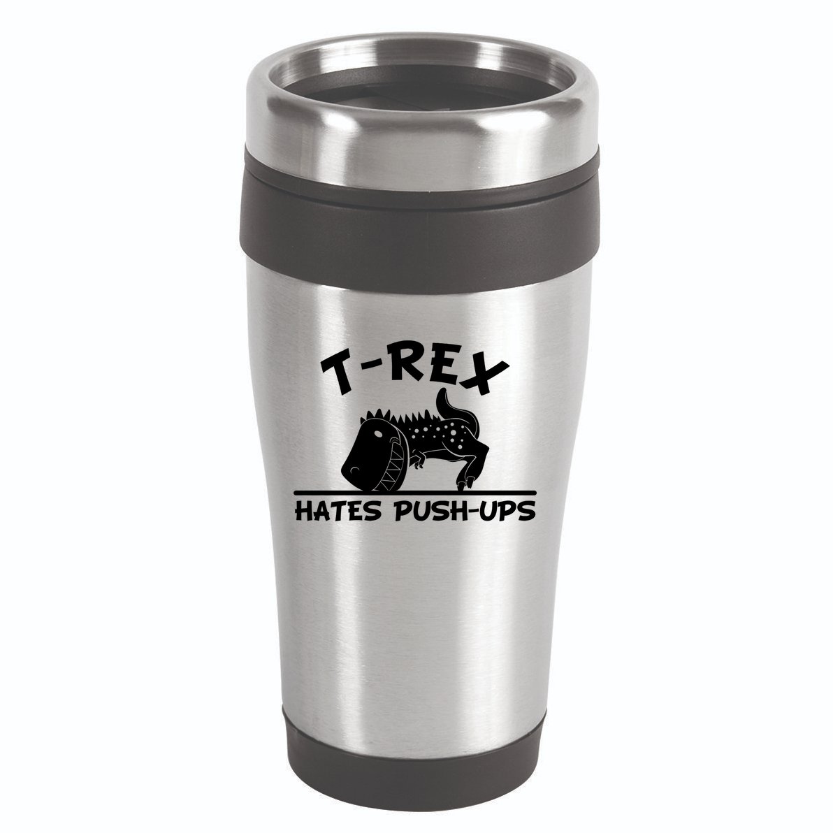 T-Rex Hates Push-Ups Funny Fitness Gym Design 16oz Travel Tumbler