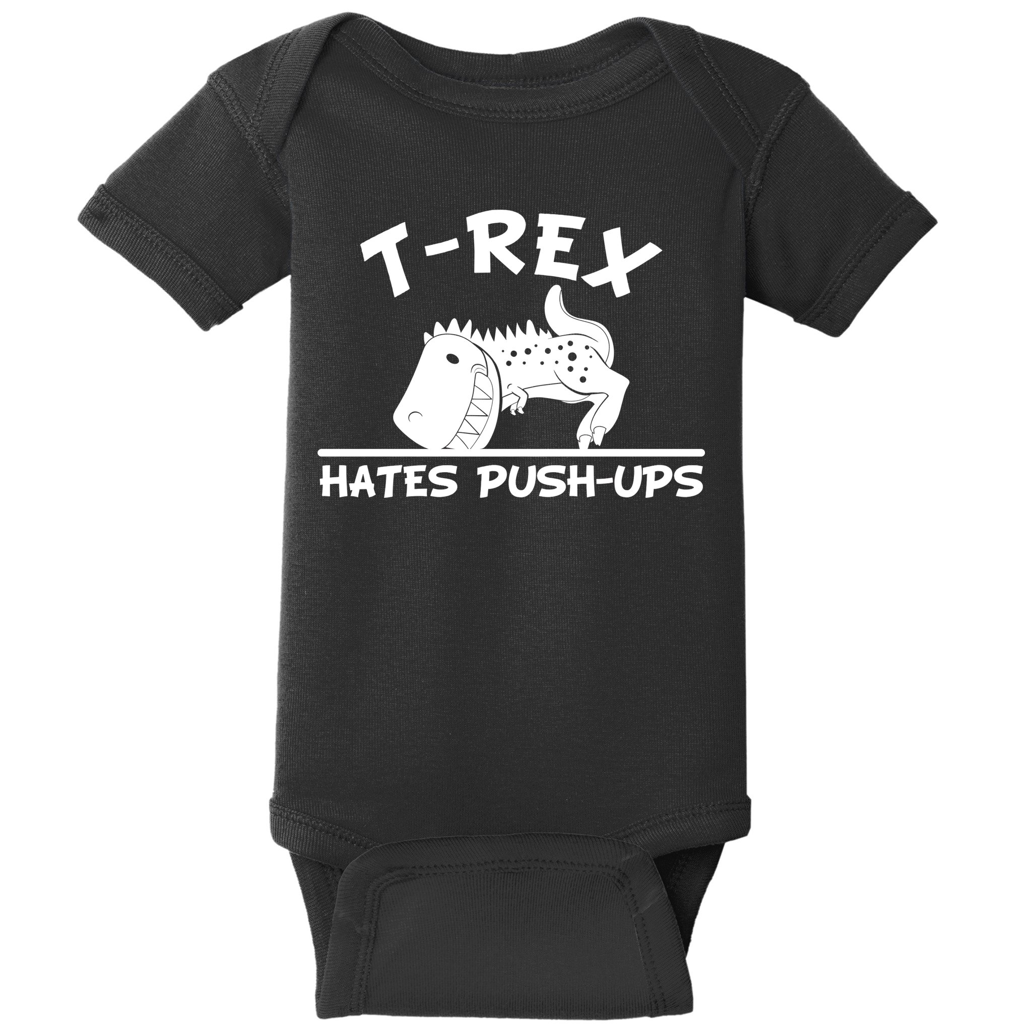 T-Rex Hates Push-Ups Funny Fitness Gym Design Baby Bodysuit