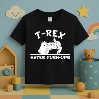 T-Rex Hates Push-Ups Funny Fitness Gym Design Toddler T-Shirt