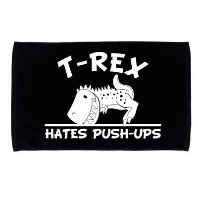 T-Rex Hates Push-Ups Funny Fitness Gym Design Microfiber Hand Towel