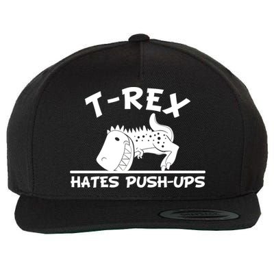 T-Rex Hates Push-Ups Funny Fitness Gym Design Wool Snapback Cap