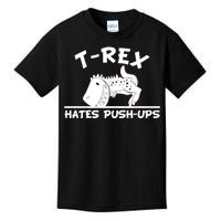 T-Rex Hates Push-Ups Funny Fitness Gym Design Kids T-Shirt