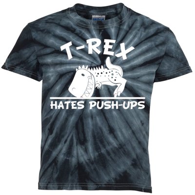 T-Rex Hates Push-Ups Funny Fitness Gym Design Kids Tie-Dye T-Shirt