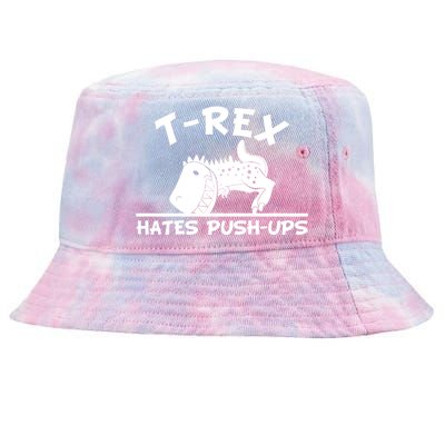 T-Rex Hates Push-Ups Funny Fitness Gym Design Tie-Dyed Bucket Hat