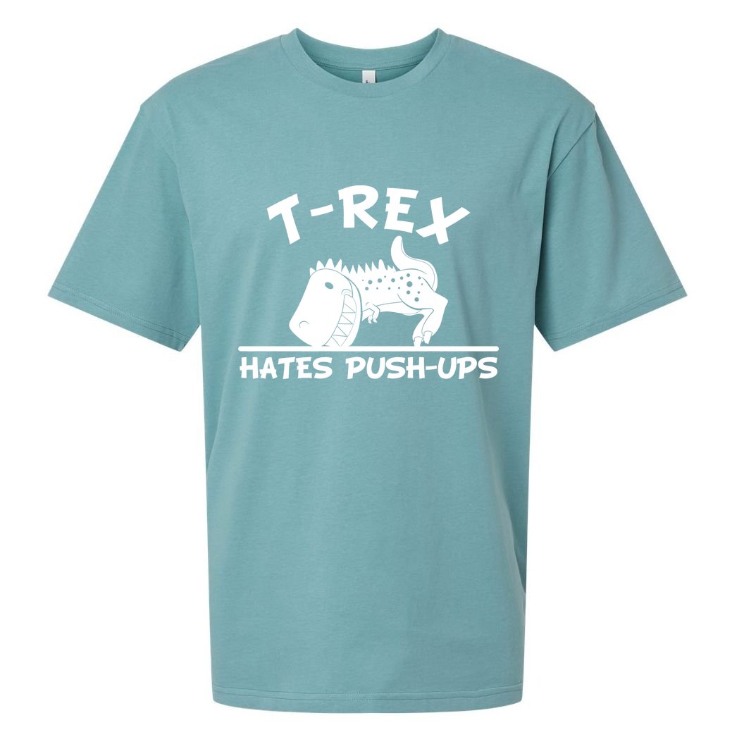 T-Rex Hates Push-Ups Funny Fitness Gym Design Sueded Cloud Jersey T-Shirt