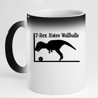 T-Rex Hates Wallballs 11oz Black Color Changing Mug