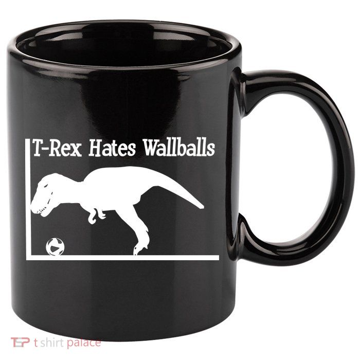 T-Rex Hates Wallballs 11oz C Handle Ceramic Mug