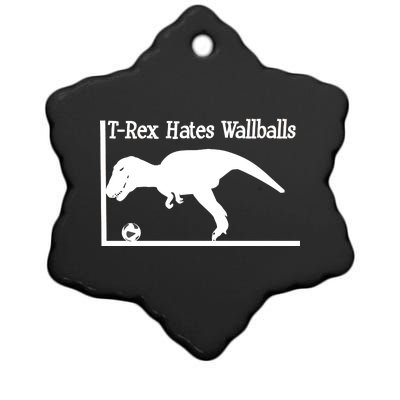 T-Rex Hates Wallballs Ceramic Star Ornament