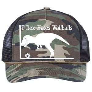 T-Rex Hates Wallballs Retro Rope Trucker Hat Cap