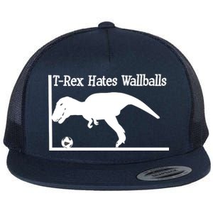 T-Rex Hates Wallballs Flat Bill Trucker Hat