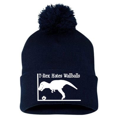 T-Rex Hates Wallballs Pom Pom 12in Knit Beanie