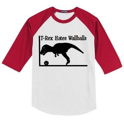 T-Rex Hates Wallballs Kids Colorblock Raglan Jersey