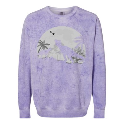 T-Rex In The Moon Colorblast Crewneck Sweatshirt