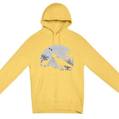 T-Rex In The Moon Premium Pullover Hoodie