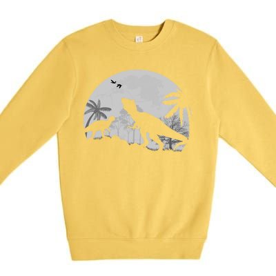 T-Rex In The Moon Premium Crewneck Sweatshirt