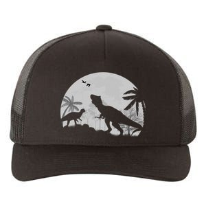 T-Rex In The Moon Yupoong Adult 5-Panel Trucker Hat