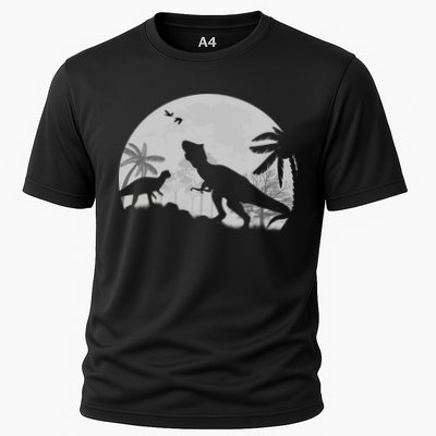 T-Rex In The Moon Performance Shirt