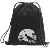 T-Rex In The Moon Sweatshirt Cinch Pack Bag