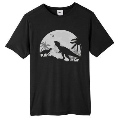 T-Rex In The Moon Tall Fusion ChromaSoft Performance T-Shirt