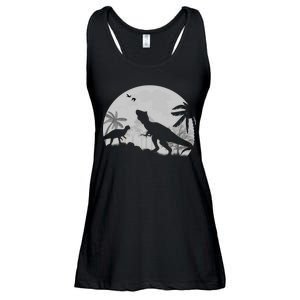 T-Rex In The Moon Ladies Essential Flowy Tank