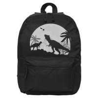 T-Rex In The Moon 16 in Basic Backpack