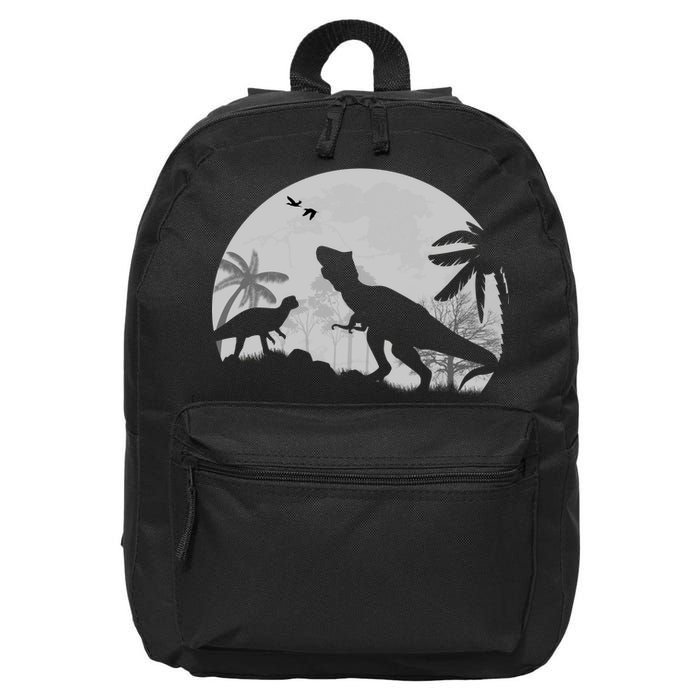 T-Rex In The Moon 16 in Basic Backpack