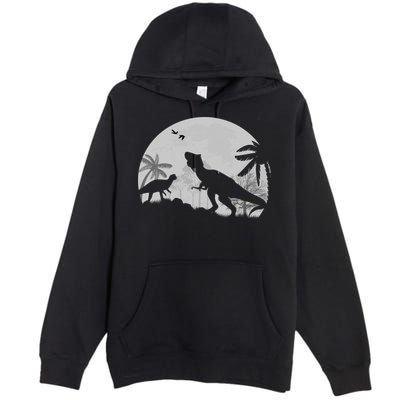 T-Rex In The Moon Premium Pullover Hoodie