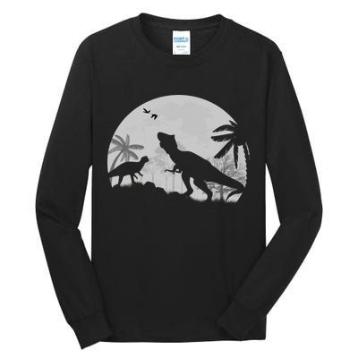 T-Rex In The Moon Tall Long Sleeve T-Shirt