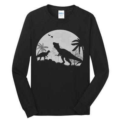 T-Rex In The Moon Tall Long Sleeve T-Shirt