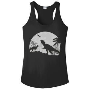 T-Rex In The Moon Ladies PosiCharge Competitor Racerback Tank