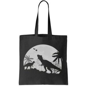 T-Rex In The Moon Tote Bag