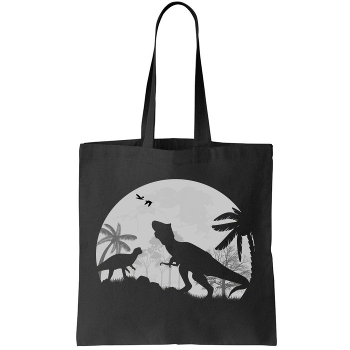 T-Rex In The Moon Tote Bag