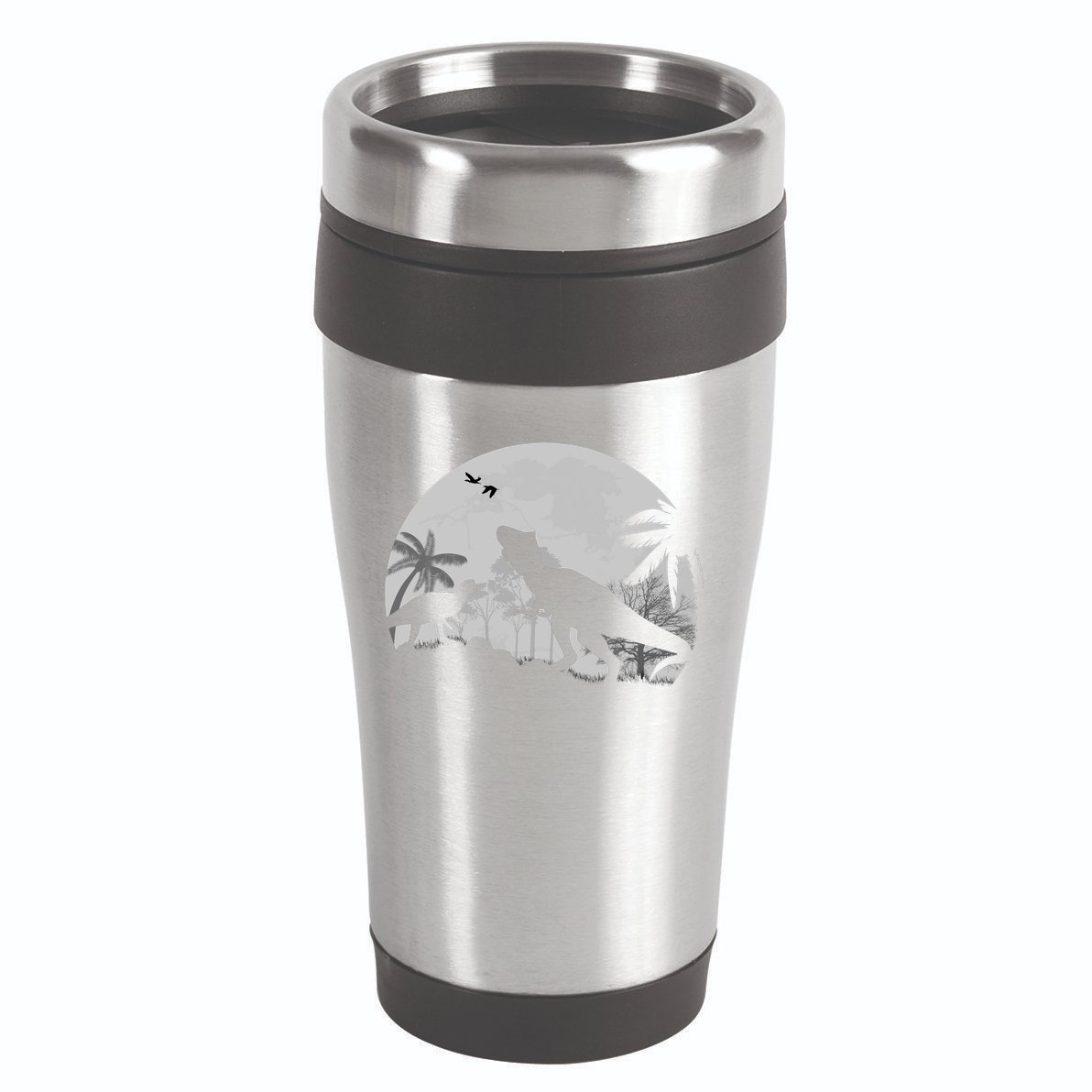 T-Rex In The Moon 16oz Travel Tumbler