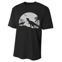 T-Rex In The Moon Performance Sprint T-Shirt