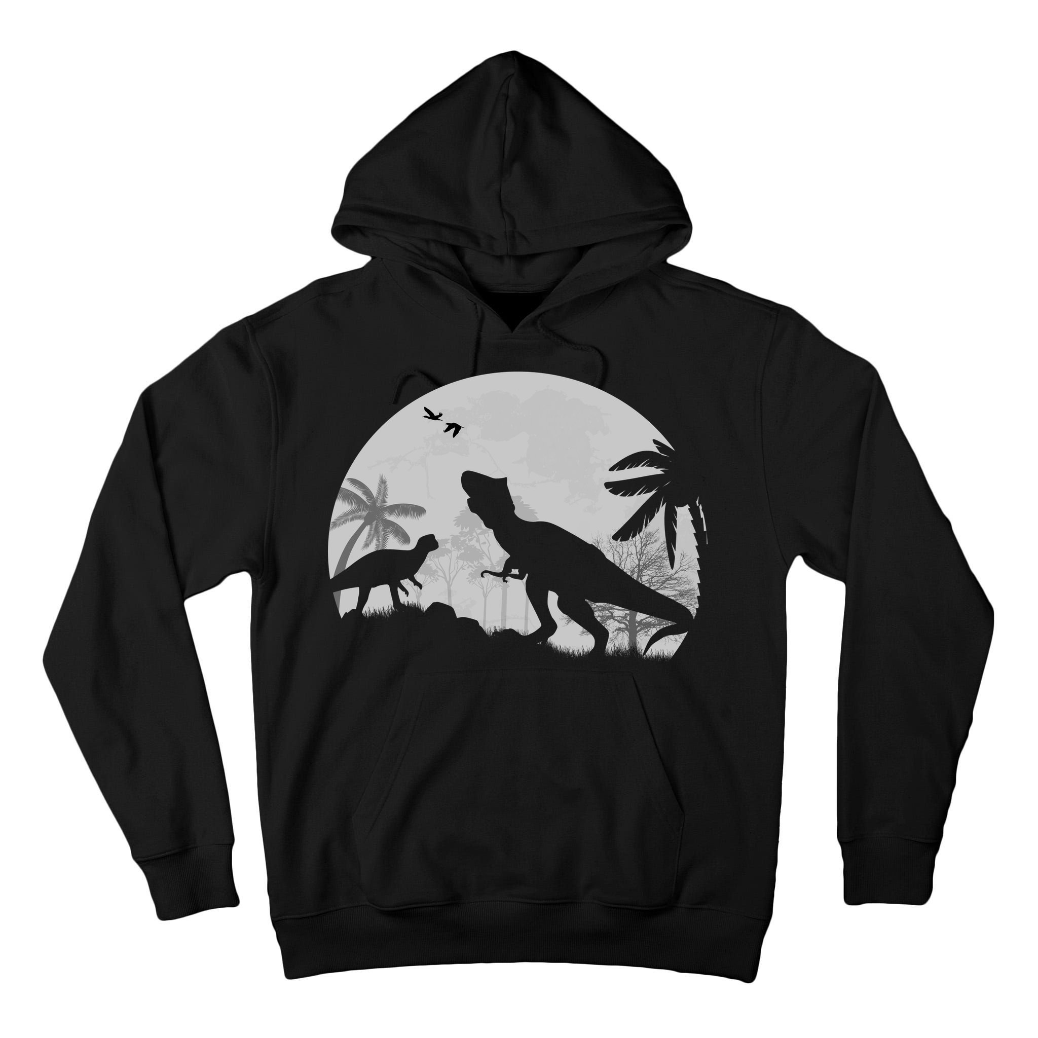 T-Rex In The Moon Tall Hoodie