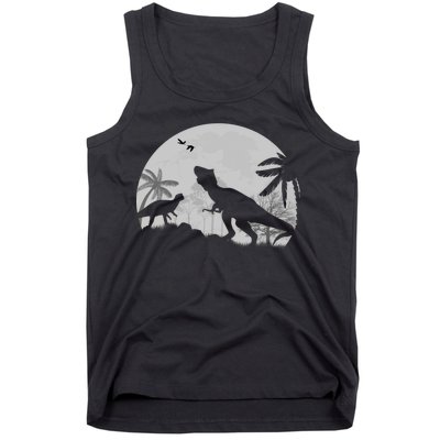 T-Rex In The Moon Tank Top